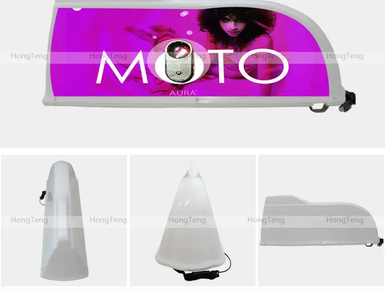 White sharp shape led car roof box for advertising