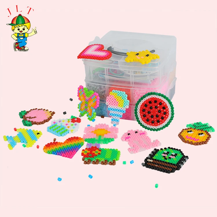 Nontoxic Diy Perler Beads Set Plastic Iron Hama Beads Toys Mini 5mm