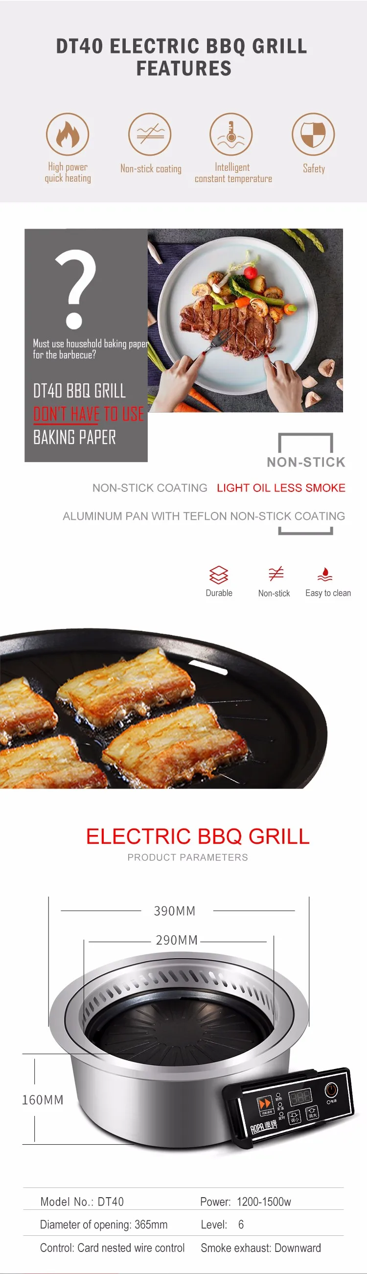 Aopa Dt40 Japanese Electric Indoor Barbecue Grill Buy Barbecue Grill