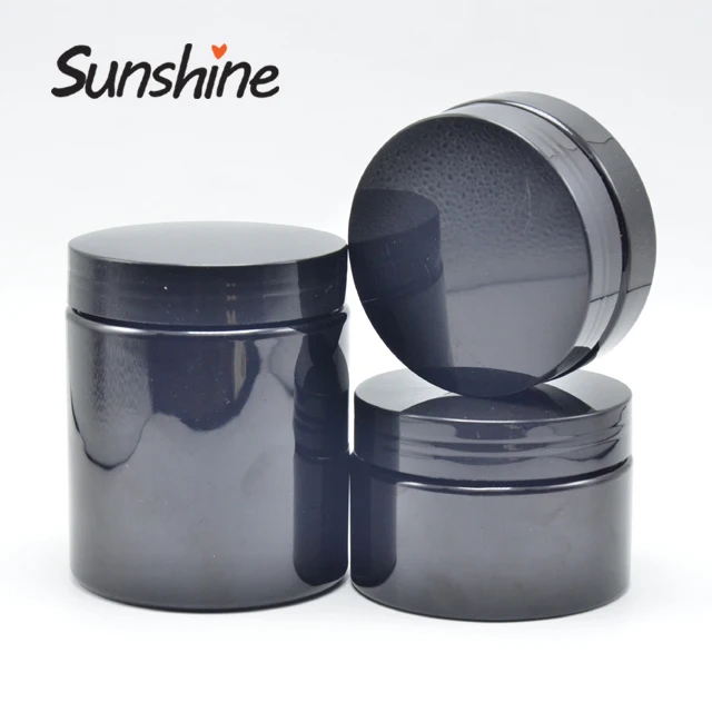 

PET plastic cosmeticjar cleansing cream gloss black jar