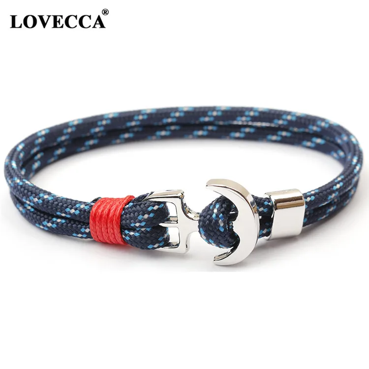 

Best Selling Anchor Silver Hook Milan Rope Jewelry Bracelet For Men Women