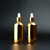 Top sale glass dropper bottle 30ml in gold shiny color with dropper lid