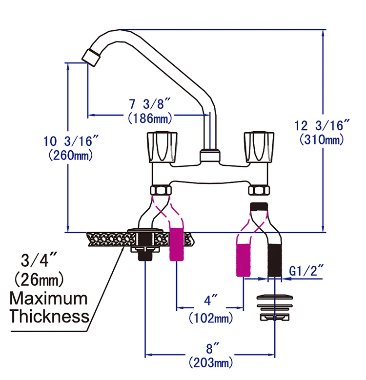 360 Degree Swivel Water Saving Tap Faucet Nozzle Deck Mounted UPC Kitchen Faucet Mixer