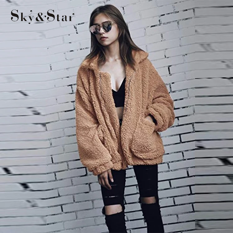 zip up fur coat