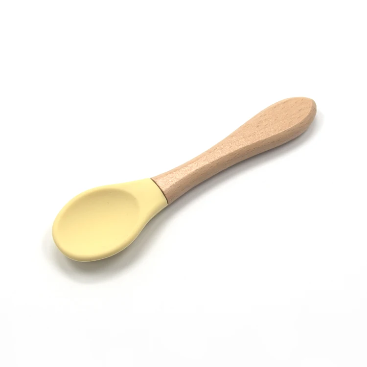 

Silicone and wood feeding spoon, Customized