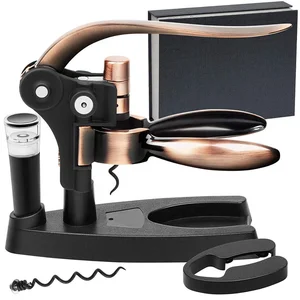 Image of Wholesale Copper Rabbit Wine Corkscrew Bottle Opener Set Wine Opener Set Rabbit Bronze Corkscrew Gift Set