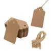 Brown Small Paper Tags Kraft Paper Gift Tags Paper Label Tags With Elastic String