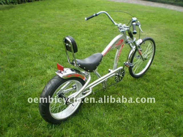 silver chopper bike