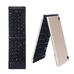 Folding ultra thin portable aluminum alloy wireless bluetooth keyboard for IOS/Android/Windows