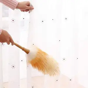 lambswool wool duster,sheepskin ,Colorful with wood or bamboo handle