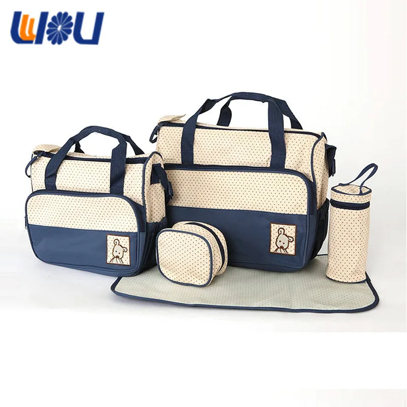 

2019 New design diaper bag with changing mat mummy baby bag mother nappy bag, Red, purple, khaki, sky blue, dark blue, pink, coffee