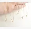 New arrival fashion style alloy gold slide letter baed women initial necklace