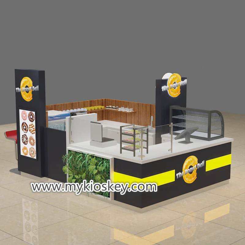 Mall Donut Food Kiosk Design With Customer Seating Area - Buy Donut ...