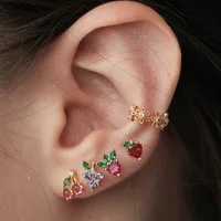 

925 sterling silver 2019 spring new design no piercing flower clip cuff earring