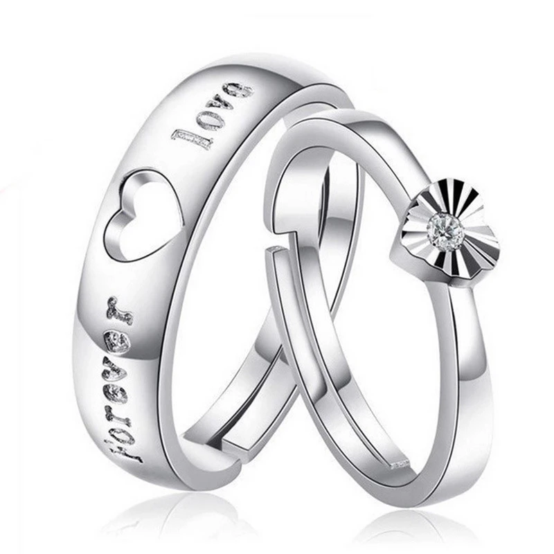 

Romantic Jewelry Wedding Heart Ring Special Couple Ring Adjustable