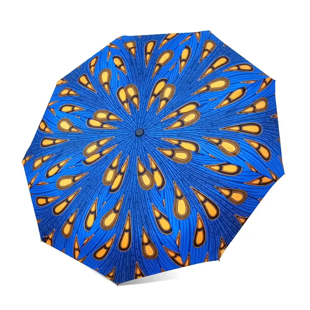 

2019 New African print umbrella custom waterproof automatic umbrella folded umbrella, Customized color