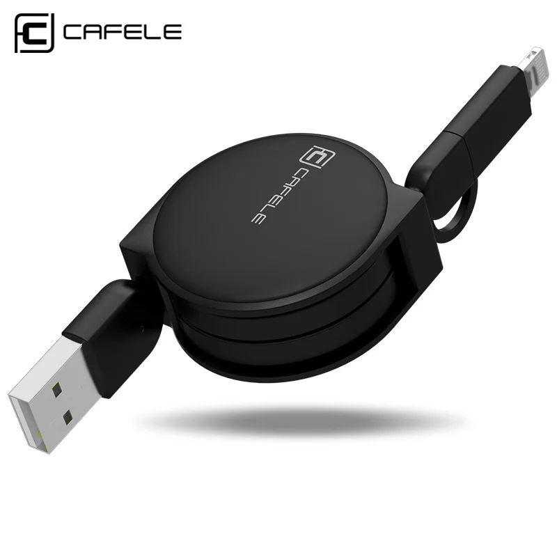 CAFELE Luxury Girl Gift High Quality 1.5m 2 in 1 Retractable Charging USB Cable for iphone for type c / micro