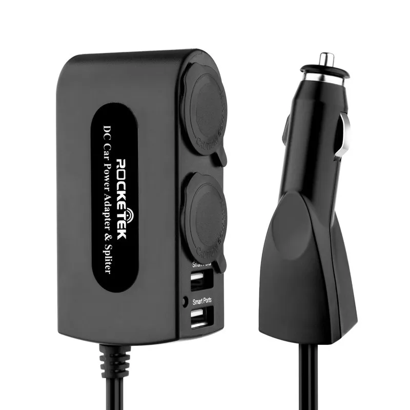 Rocketek 12v 24v 2 Usb Port 2 Socket Car Charger Splitter Adapter With 10a Fuse Buy 2 Usb Port