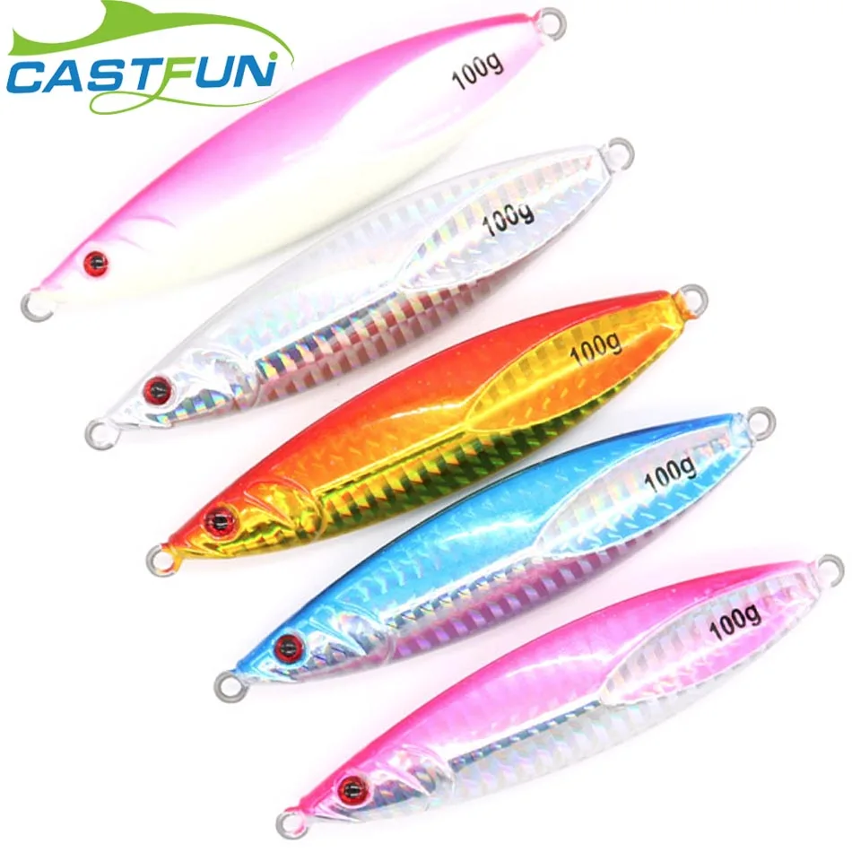 

In Stock High Quality 100g Slow Jig Fishing Lure Metal Jig Lead Jigging Fishing, Vavious colors