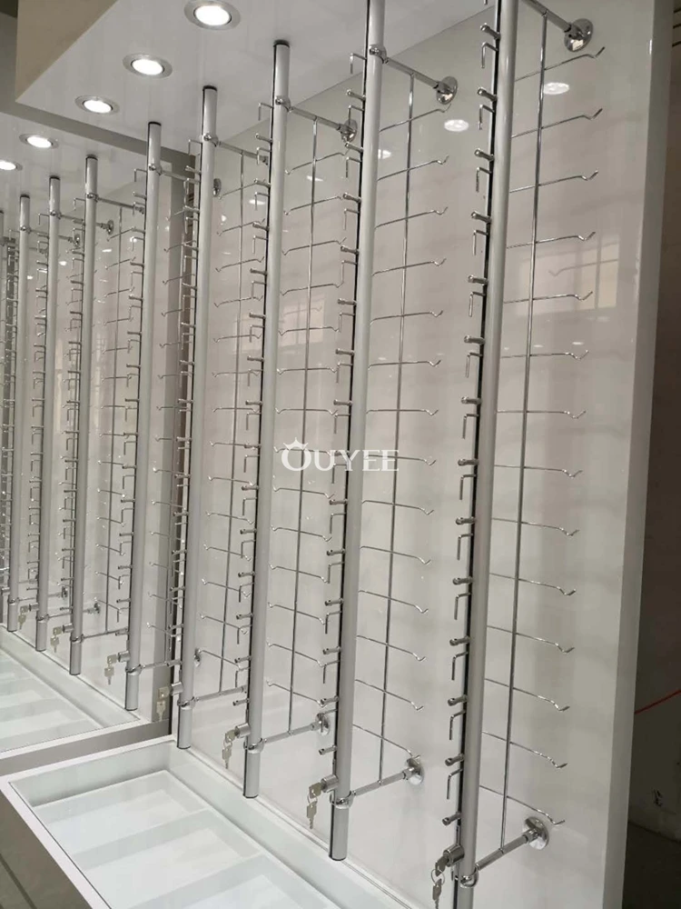 Wall Mounted Optical Display Rack Bars Locking Eyewear Eyeglasses