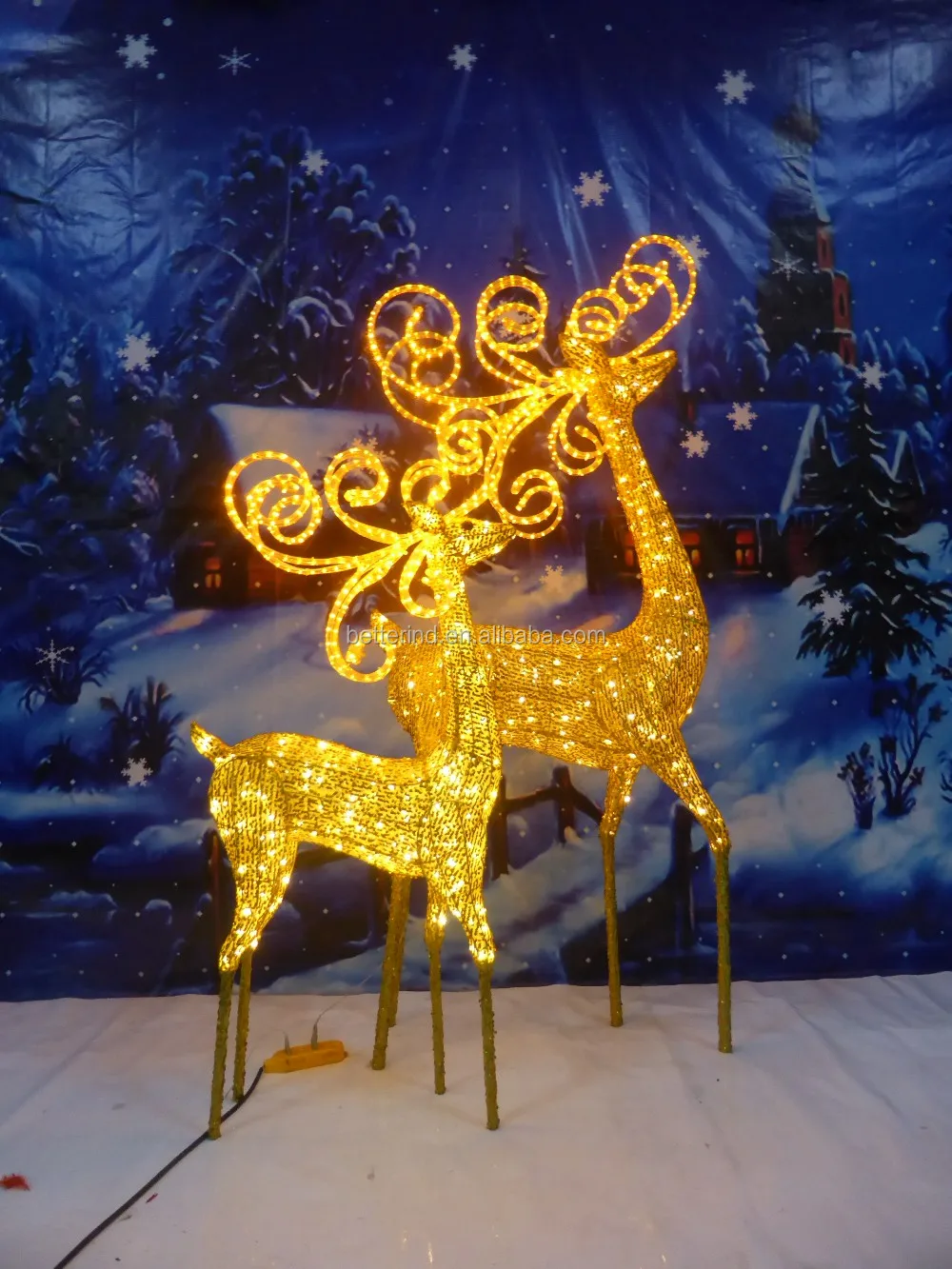 Outdoor Decorative Lighted Christmas Deer For Christmas Holiday