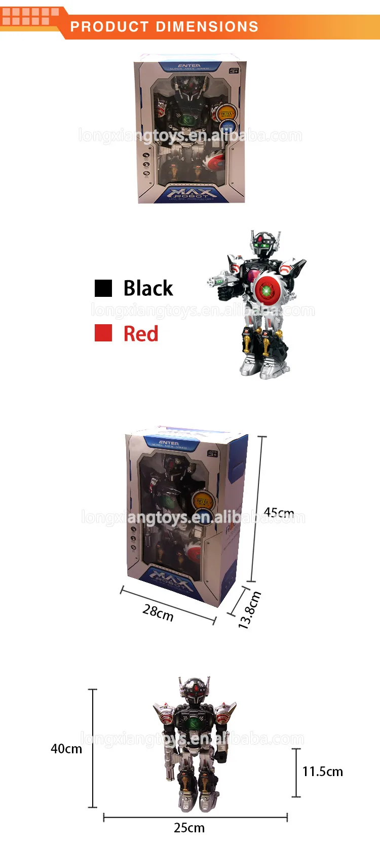 High quality 360 degree spin plastic battery operated toy robot with light and music