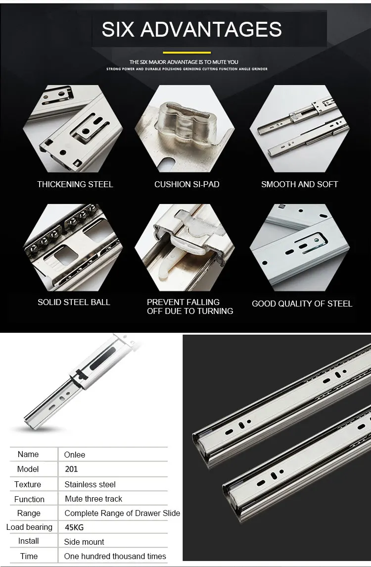 Rational Construction 45cm Linear Slide Rail Drawer,Vertical Sliding