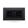 FIKO wall hotel office building 147 black aluminum twin German standard 16A European deep plug circular power socket