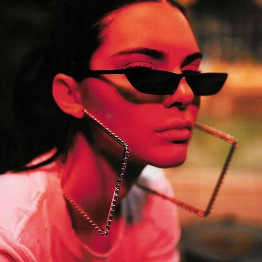 

Luxury 115mm Full Rhinestone Square Big Hoop Earrings Trendy Gold Plated Zircon Geometric Square Big Hoop Earrings, Gold,silver