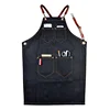 BBQ Cooking Chefs Cooks Shop Apron Utility Work Heavy Duty Waxed Canvas Apron With Tool Pockets