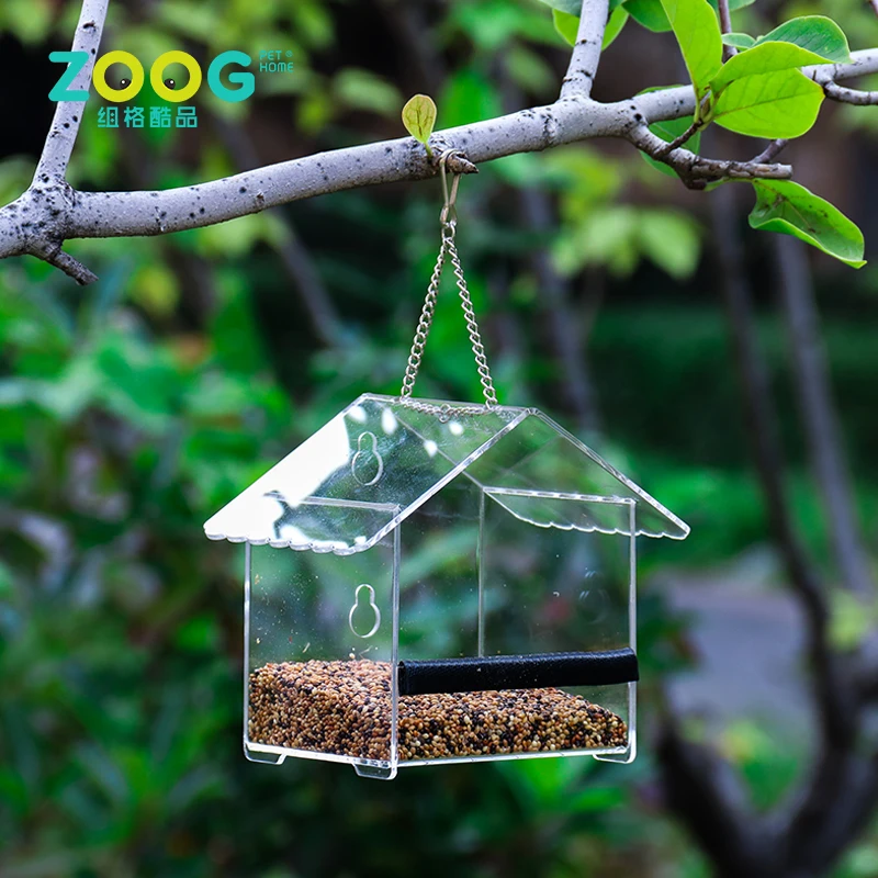 

clear acrylic window bird feeder humming bird food feeder, Transparent