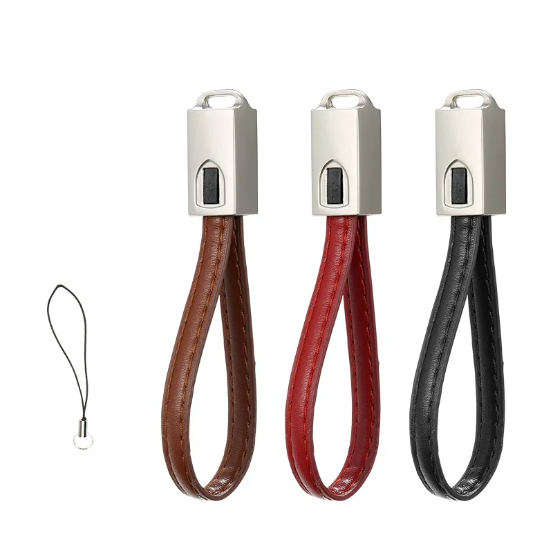 2A Portable Keychain Leather Usb Charging Cable For Iphone For Samsung For Huawei