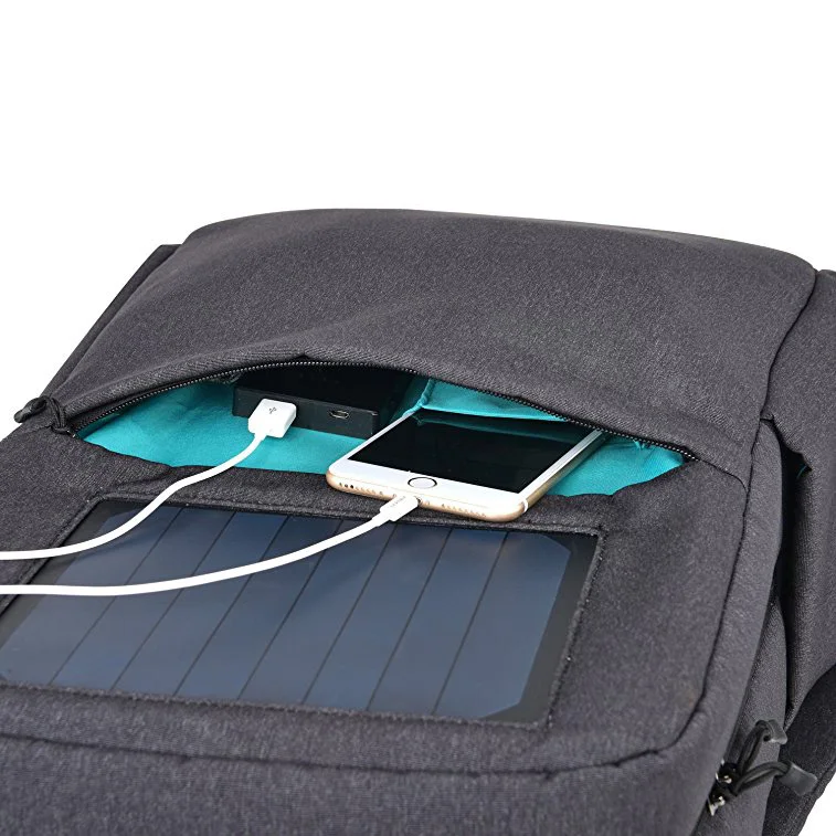 Solar Backpack With Builtin Solar Panel And Power Bank To Charge