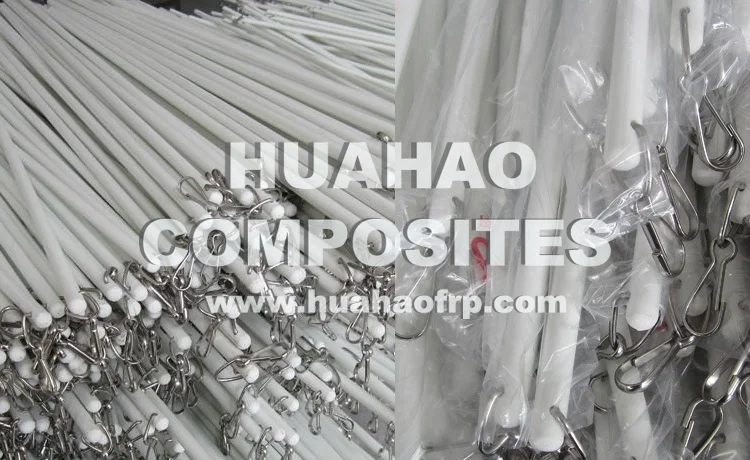 Fiberglass Curtain Rod White 9.5mm 10mm