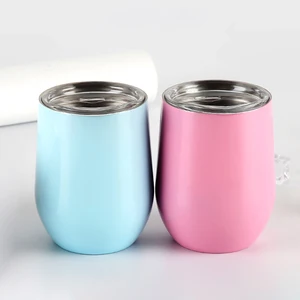 Image of 12 oz Double wall Insulated tumbler cups with Lids for wine,Drinks,coffee cup