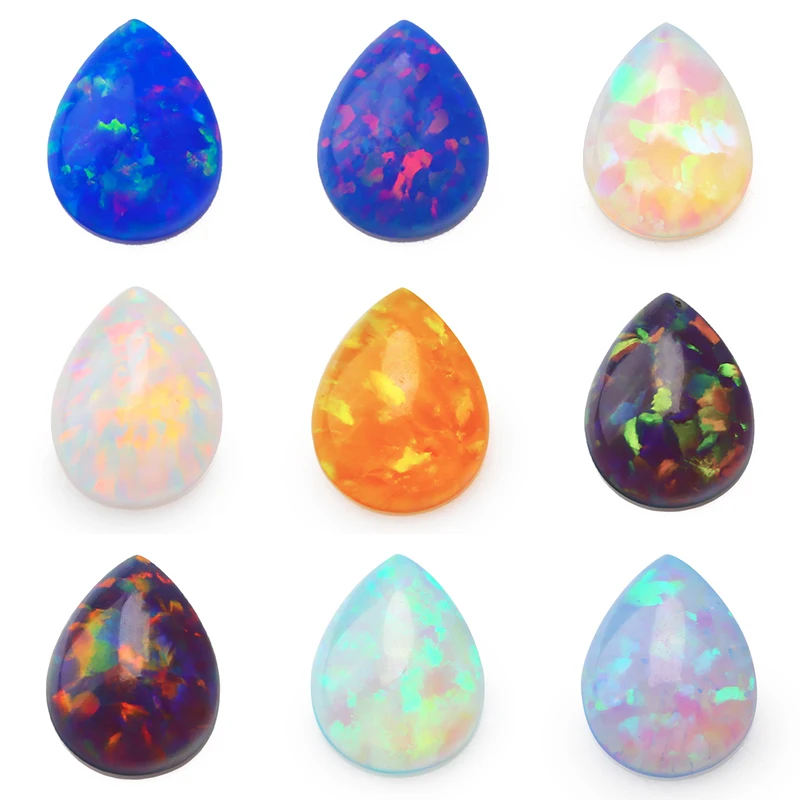 

Pear Cabochon Gemstone Synthetic Opal Lab Created Opal Stone