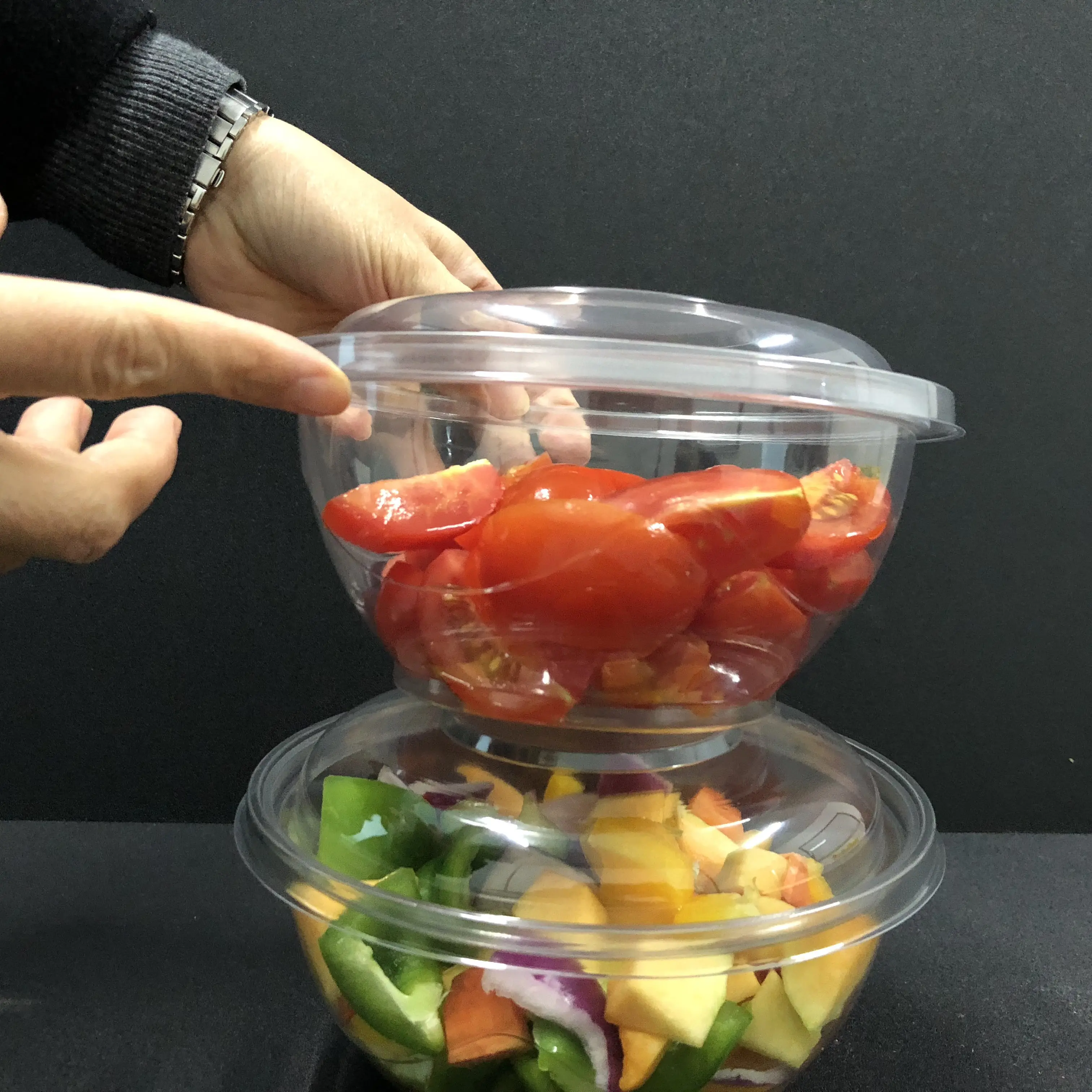 Supermarket Wholesale 8oz Disposable Plastic Salad Fruit Container Fruit & Vegetable Tools