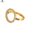 Fashion jewelry big ring loop crystal rhinestones setting mens rings stainless steel
