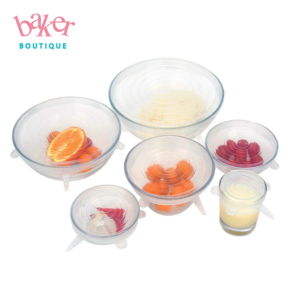 

Amazon Hot Selling 6 Pack Reusable Stretchable Silicone Stretch Lids FDA, Customized