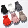 Amazon hot sale 6 Colors Children Five Fingers Winter Warm Gloves Boys Girls Writing Antifreeze Gloves Plus Velvet Thick Mittens