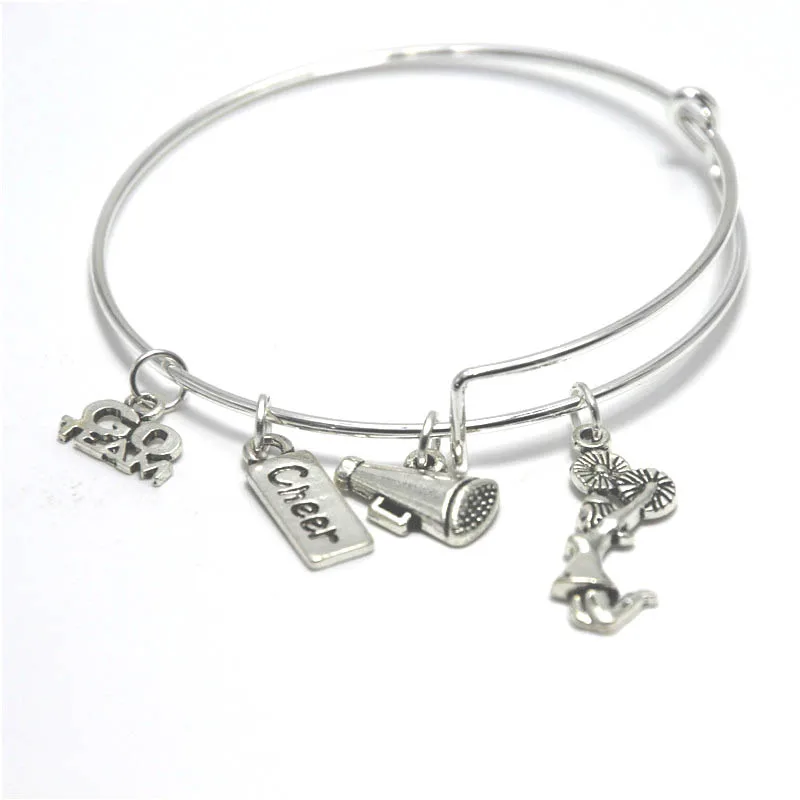 

Cheer Bracelet Cheerleading Gifts Charm Expandable Cheerleader Gift Bracelet