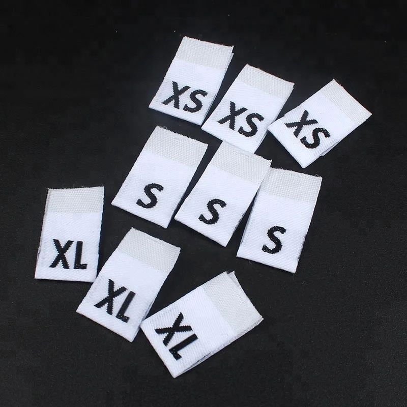 

In Stock T-shirts Fabric Tags Wholesale Clothes Size Standard Woven Labels for Clothing