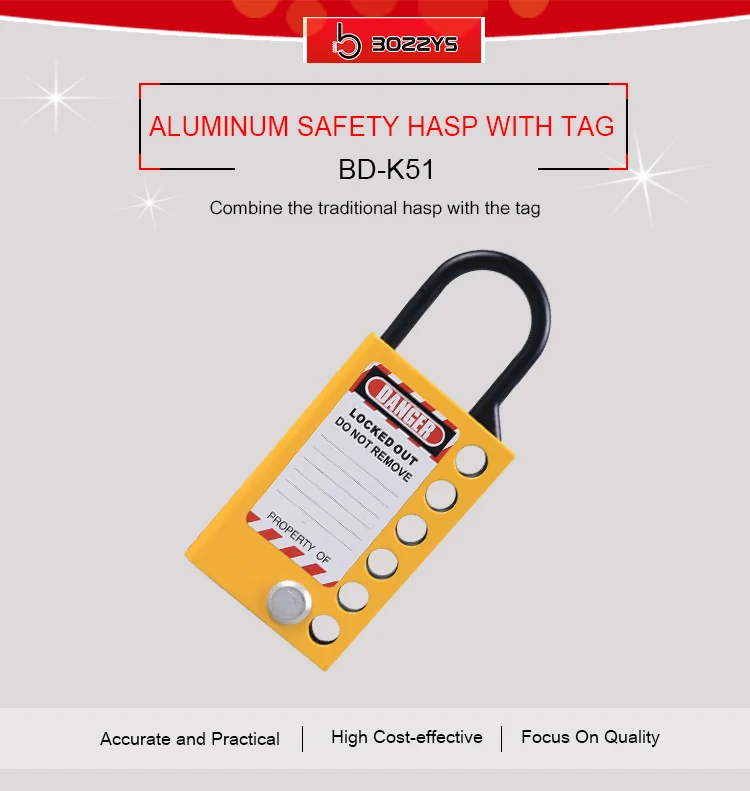 BOSHI Hot Sale Products Aluminum Alloy Material Lockout Hasp For 6 Padlocks