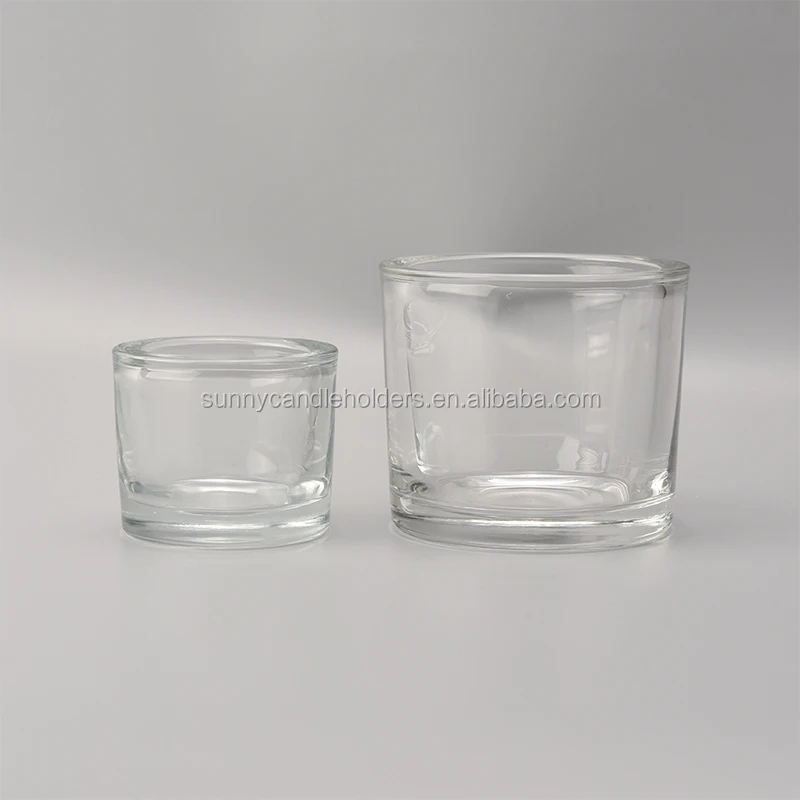 thick wall glass tealight holder, wedding candle holder