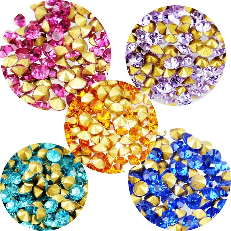 

Crystal Gemstone MC Chaton Point Back Rhinestone For Rhinestone Trimming Making, Please check our color card