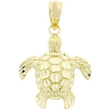 

18k gold plated sterling silver turtle pendant custom