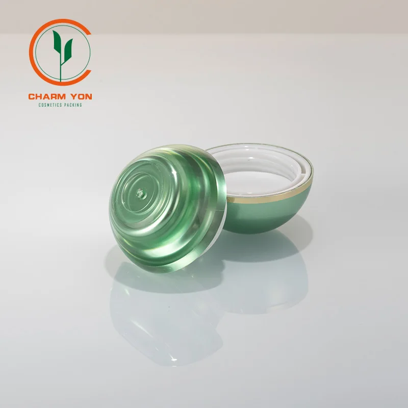 
Guangzhou wholesale green ball shape Acrylic Cosmetic empty container 15g Eye Cream Jar for Cosmetic Packaging 