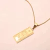 Europe US Men's Jewelry Unisex Punk Gold Chain Bar US Dollar Engraved Pendant Charm Necklace