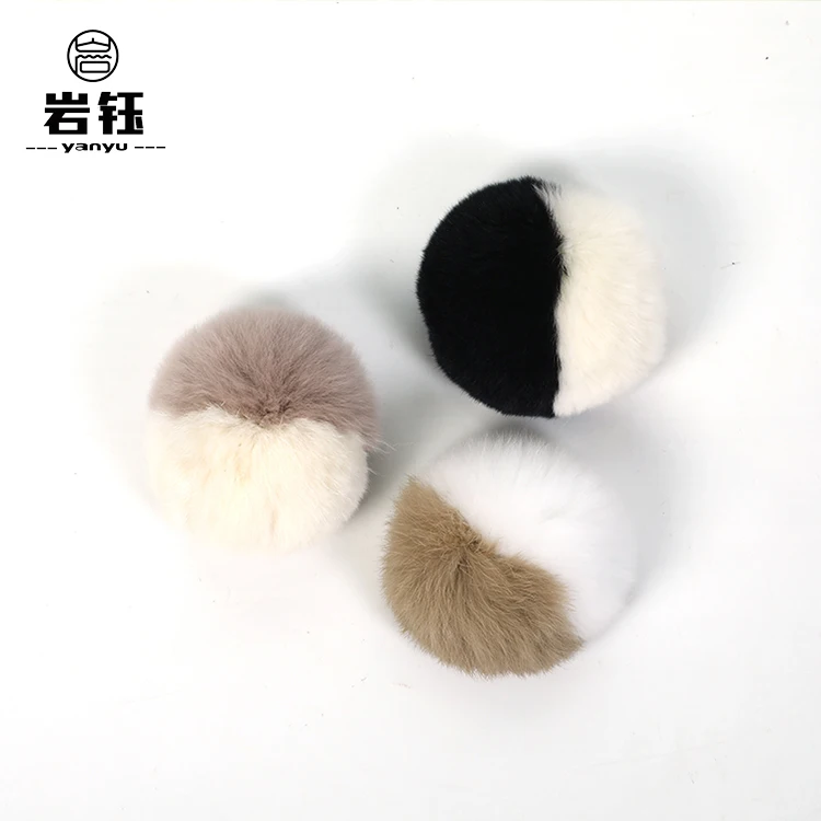 
High-quality leopard fur ball, faux fur rex rabbit fur pompoms artificial fox balls clothes shoes cap bag phone keychain pendant 