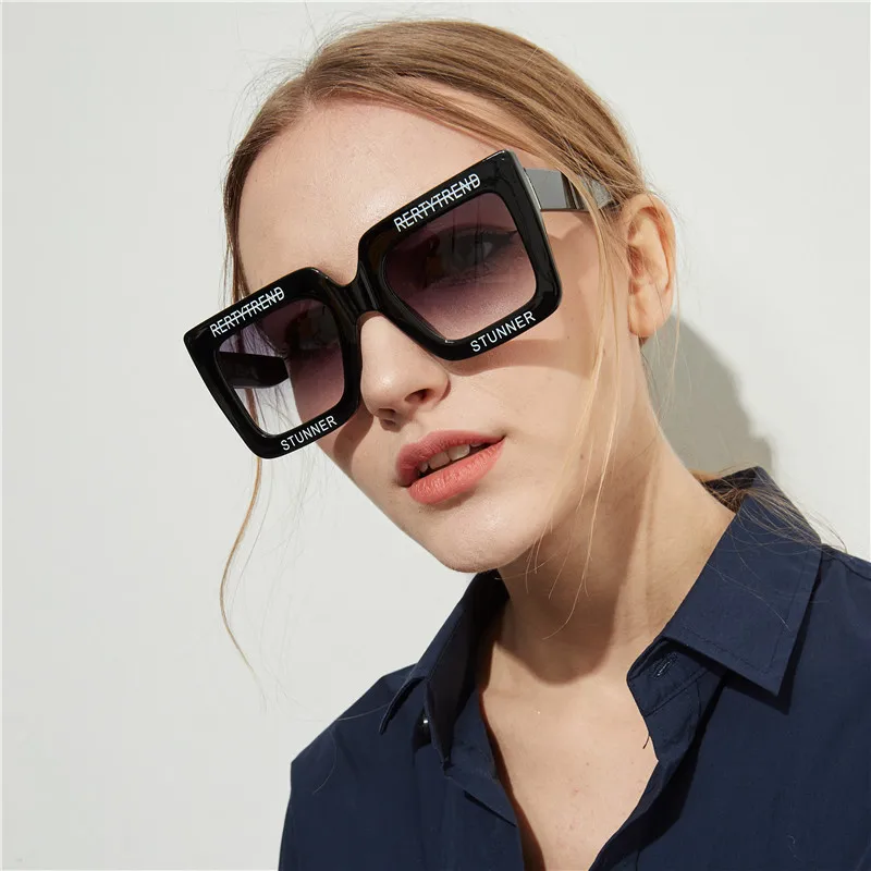 

Fashion Printing Words Oversized Square Sunglasses 2018, Mix color or custom colors